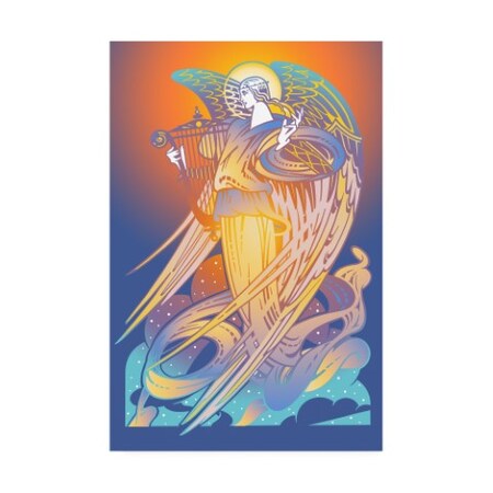 Trademark Fine Art David Chestnutt 'New Angel With Harp' Canvas Art, 30x47 ALI46720-C3047GG